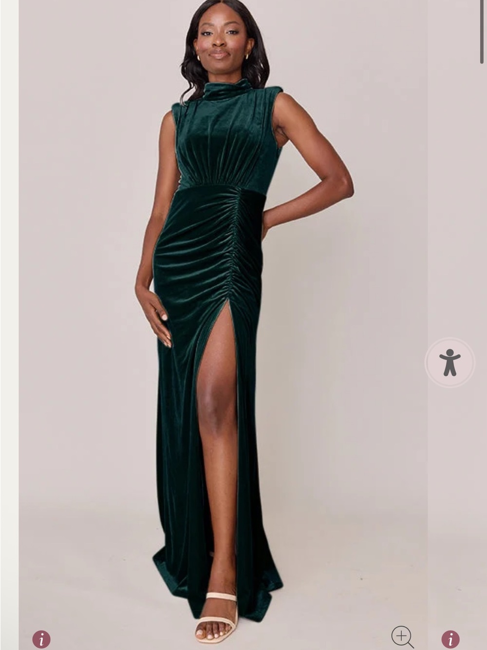Revelry Beck Velvet Bridesmaid Dress: Emerald Green